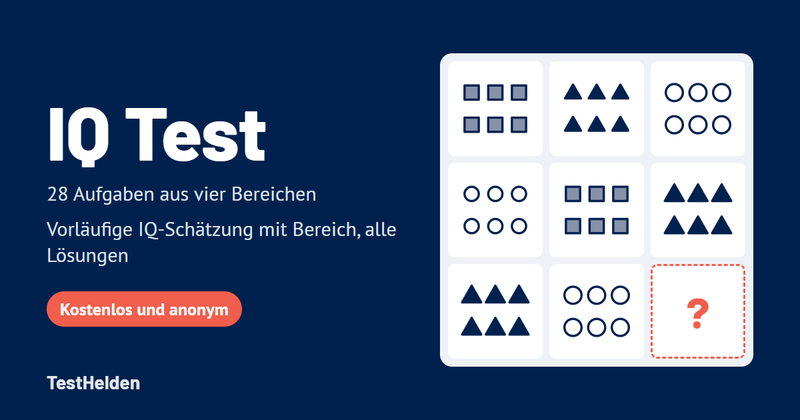 IQ Test von TestHelden: Matrix-Aufgabe mit fehlendem Feld