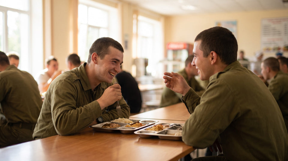 Soldaten beim Mittagessen in der Truppenküche, Alltag bei der Bundeswehr