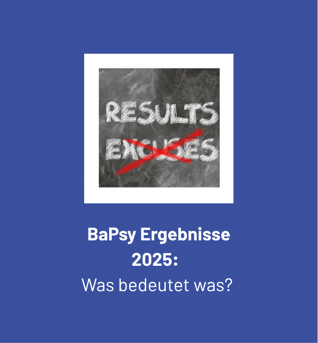 Grafik zur Erklärung der BaPsy-Ergebnisse mit dem Text Was bedeutet was