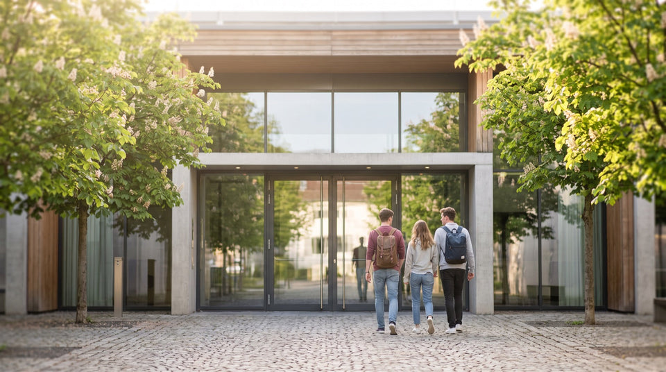 Eingang einer Kongresshalle als BaPsy-Testort