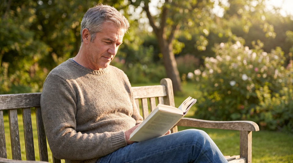 Älterer Mann im Garten, Pension nach der Bundeswehr