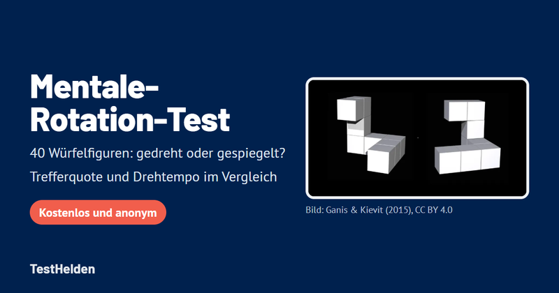 Mentale-Rotation-Test von TestHelden: zwei gedrehte Würfelfiguren