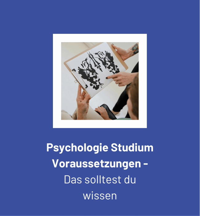 Rorschach-Test auf einem Klemmbrett mit dem Text Psychologie Studium Voraussetzungen