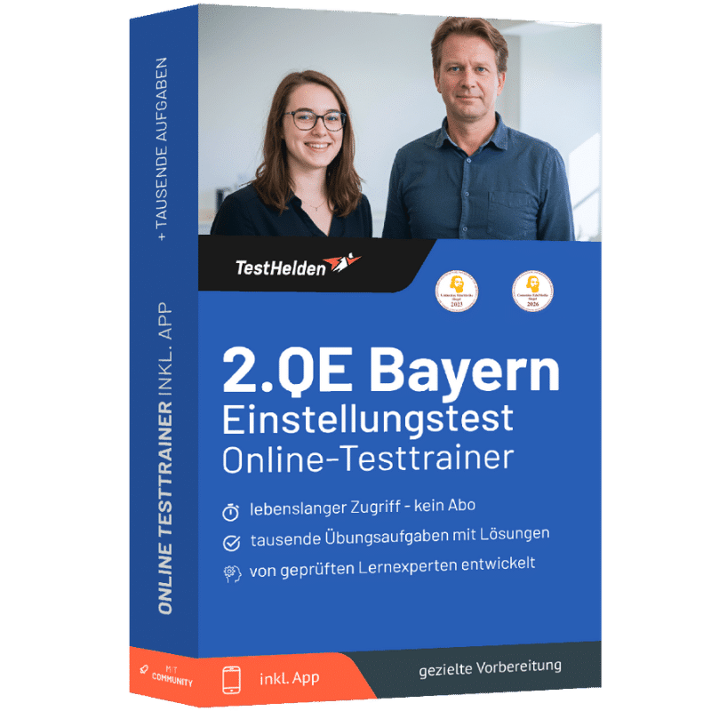 Produktbox 2. Qualifikationsebene Bayern Einstellungstest 2026 üben – Online Testtrainer