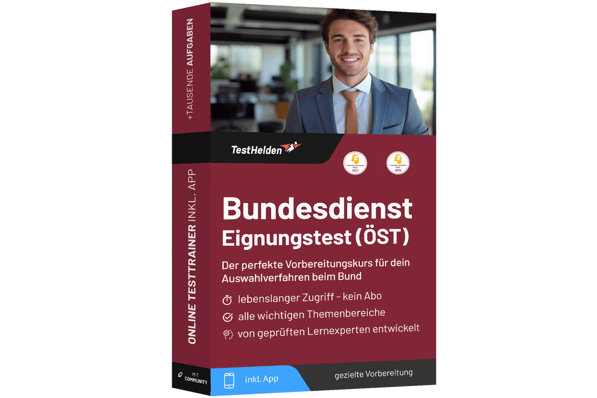 Produktbox Eignungstest Bund – Vorbereitung auf den Einstellungstest im Bundesdienst 2026 – Online Testtrainer