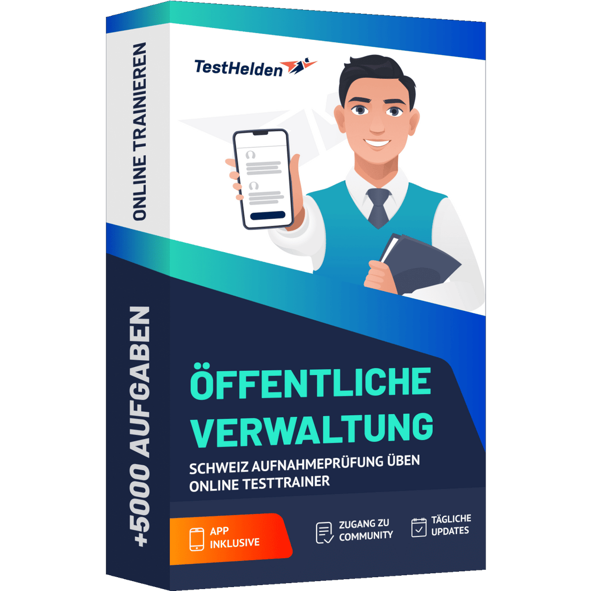 Produktbox Öffentliche Verwaltung Schweiz Aufnahmeprüfung 2026 üben – Online Testtrainer