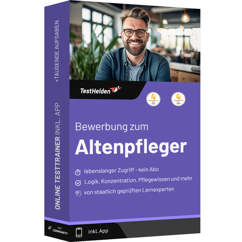 Produktbox des Bewerbung Altenpflege Testtrainer