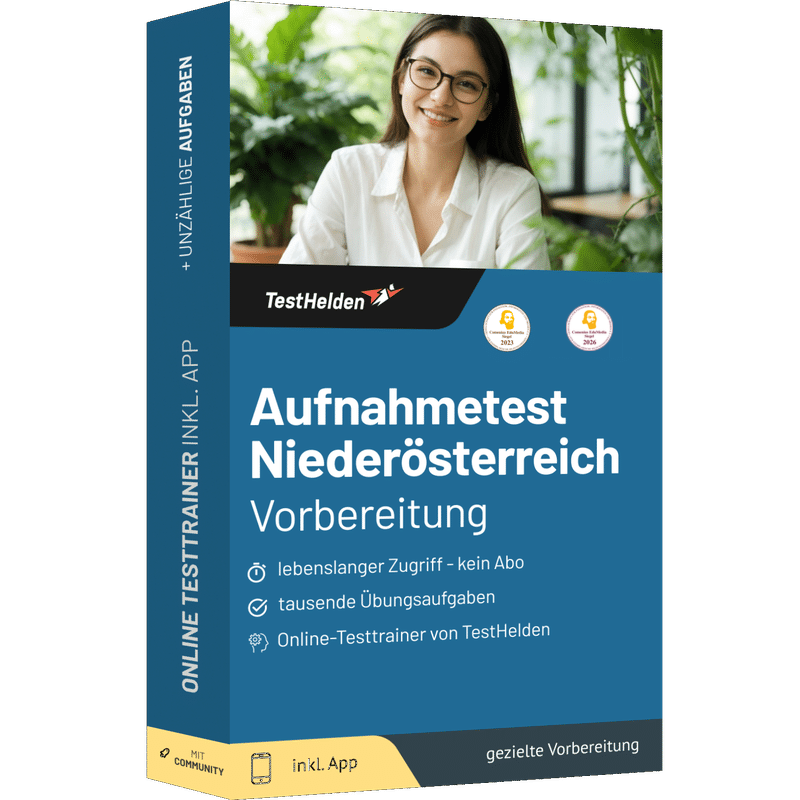 Produktbox Aufnahmetest Land NÖ (Niederösterreich) Vorbereitung 2026 – Online Testtrainer