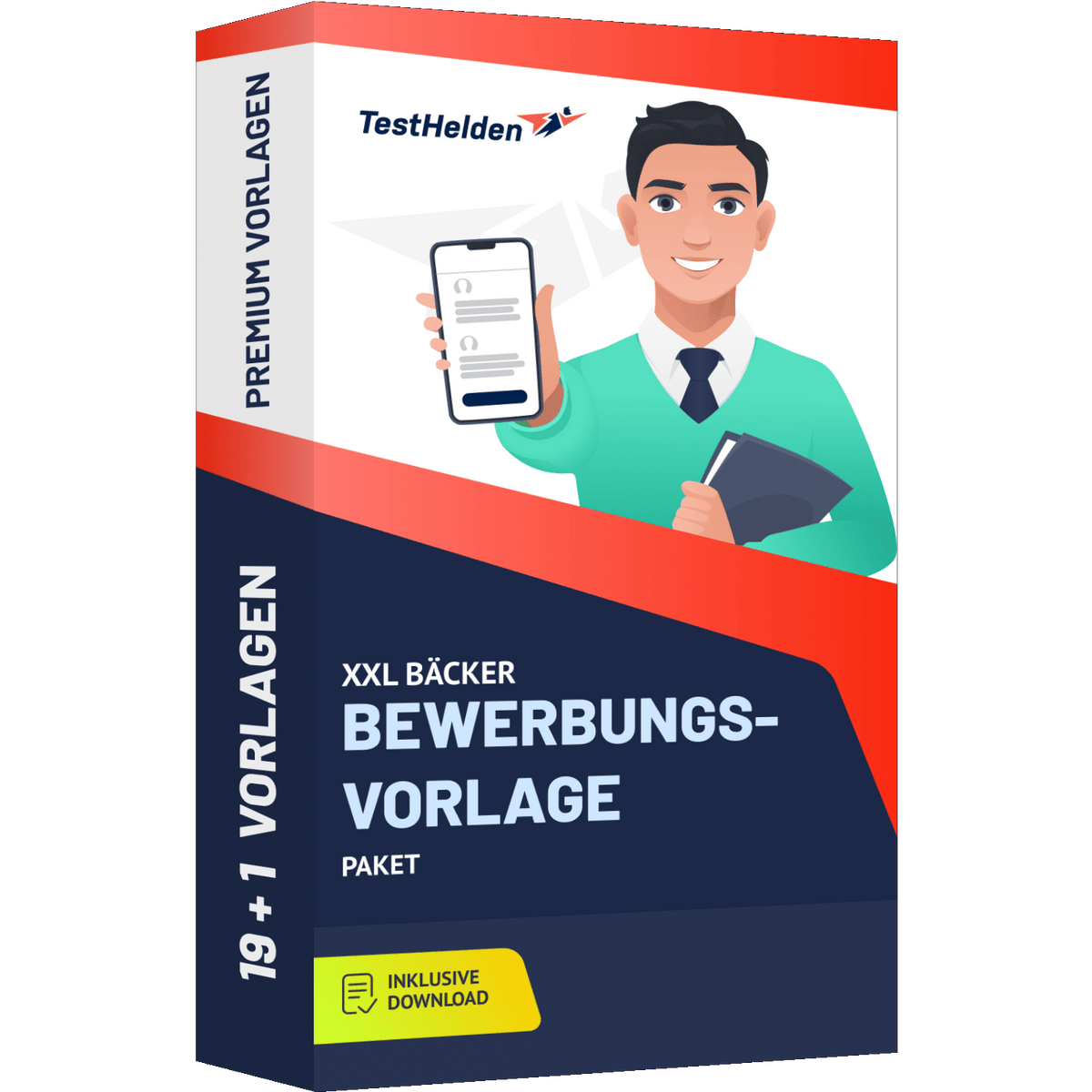 Produktbox XXL Bäcker Bewerbungsvorlage 2026 Paket I + 20 Designs I Deckblatt, Tabellarischer Lebenslauf & Motivationsschreiben