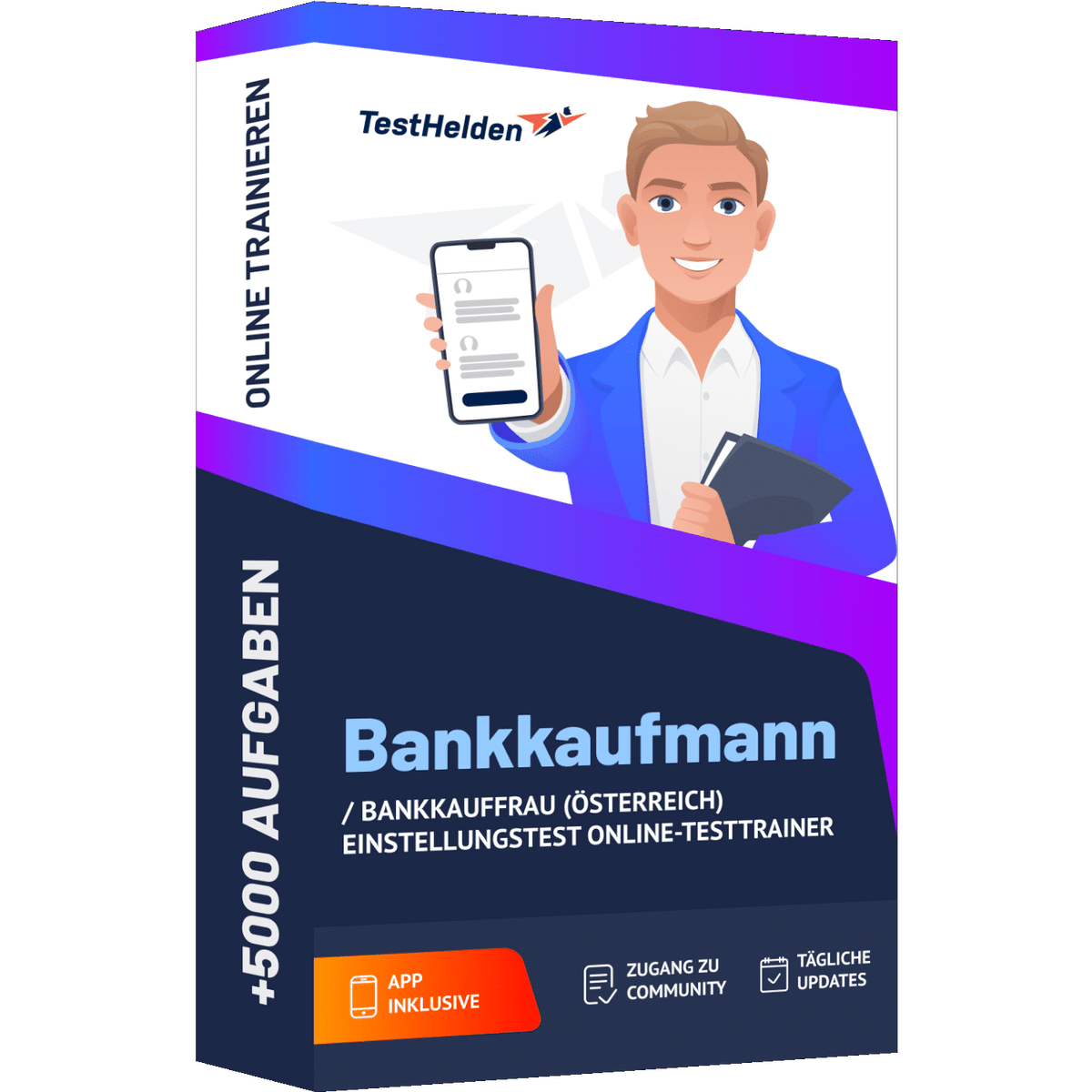 Produktbox Bankkaufmann/ Bankkauffrau Österreich Einstellungstest 2026 üben – Online Testtrainer