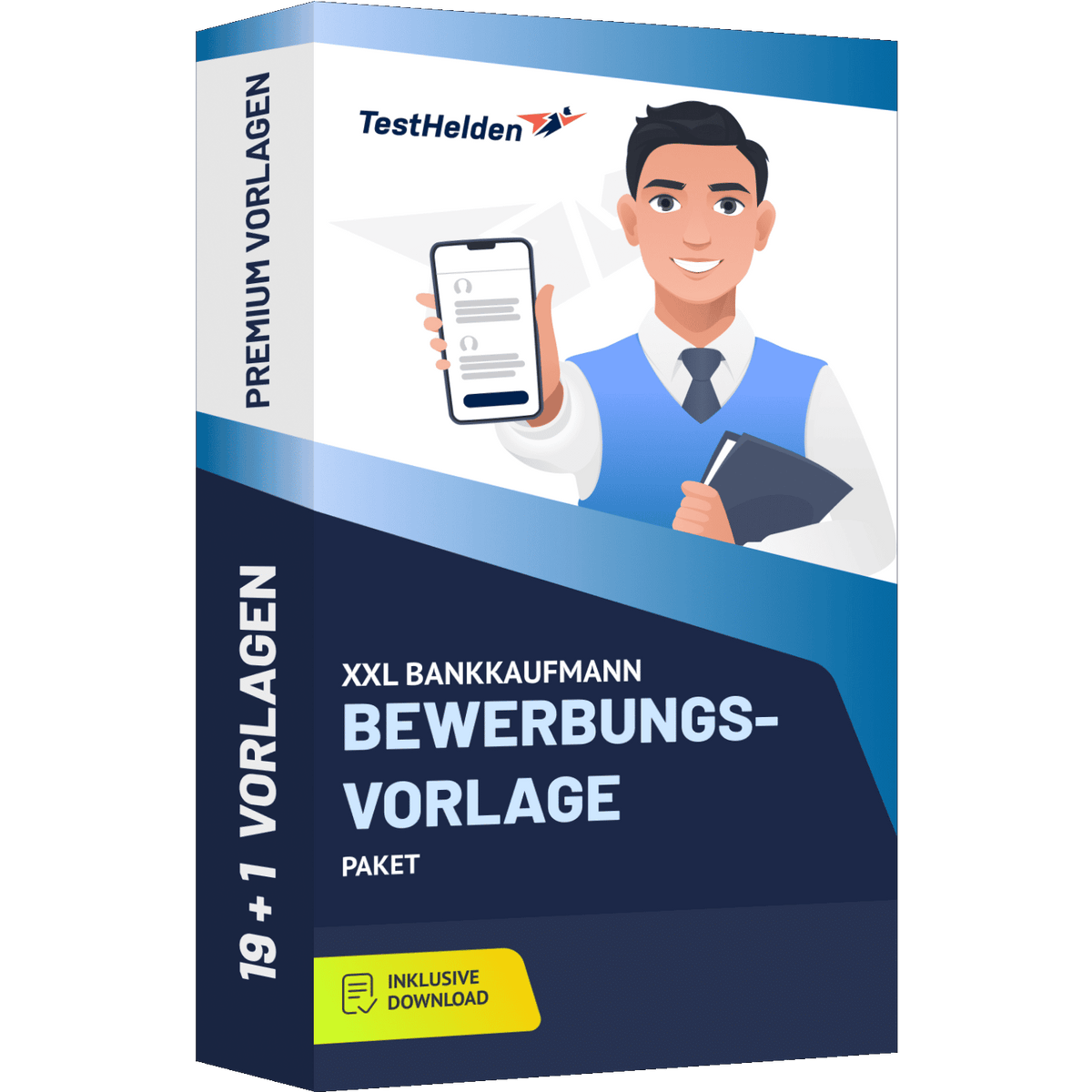 Produktbox XXL Bankkaufmann Bewerbungsvorlage 2026 Paket I + 20 Designs I Deckblatt, Tabellarischer Lebenslauf & Motivationsschreiben