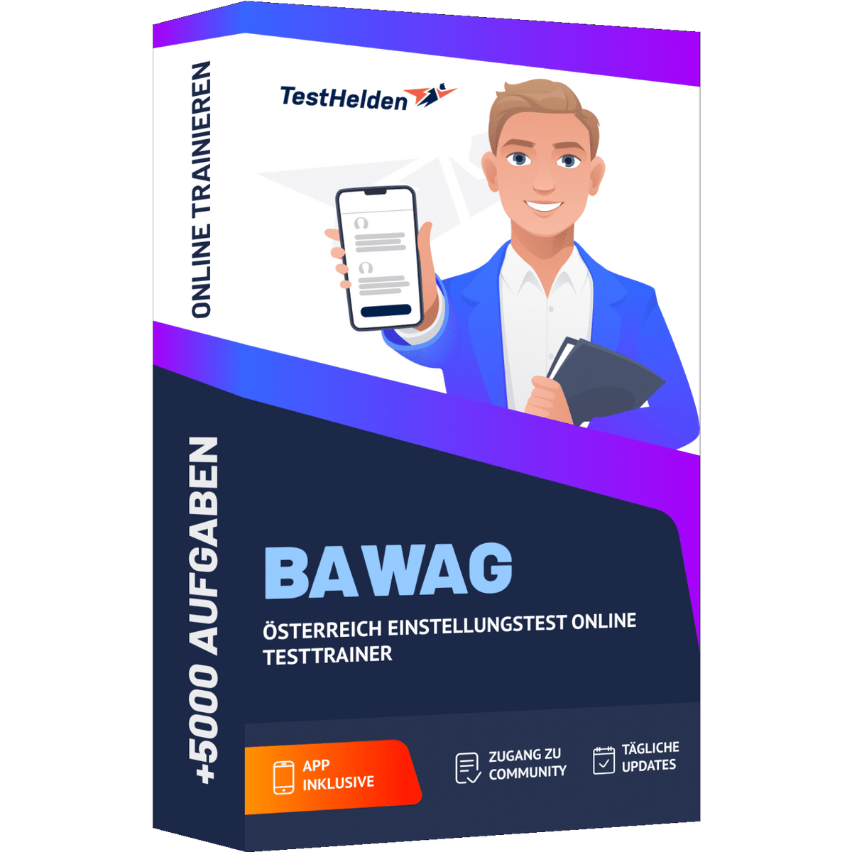 Produktbox BAWAG Österreich Einstellungstest 2026 üben – Online Testtrainer