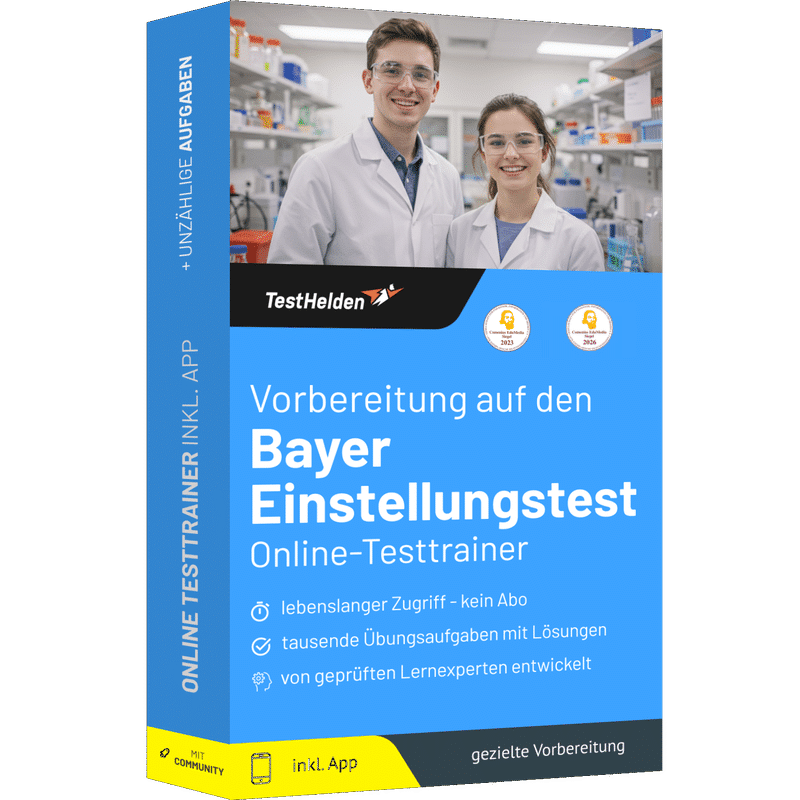 Produktbox Vorbereitung auf den Bayer Einstellungstest 2026 üben – Online Testtrainer