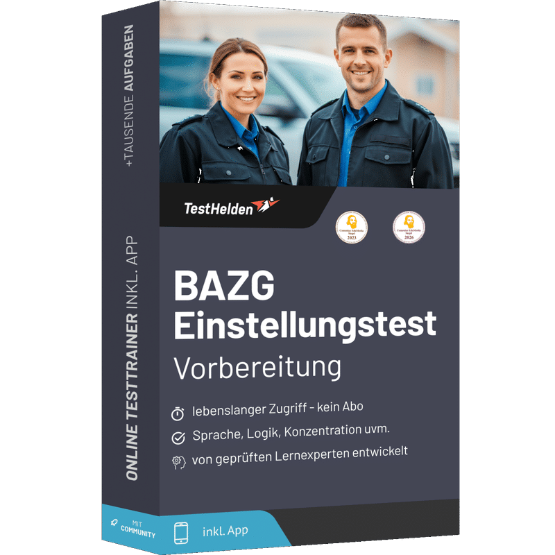 Produktbox BAZG Einstellungstest Vorbereitung 2026 – Online Testtrainer
