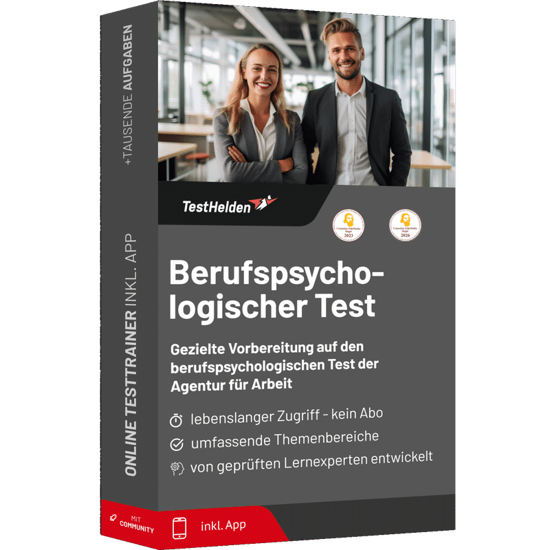 Produktbox Berufspsychologischer Test Vorbereitung 2026 – Online-Testtrainer