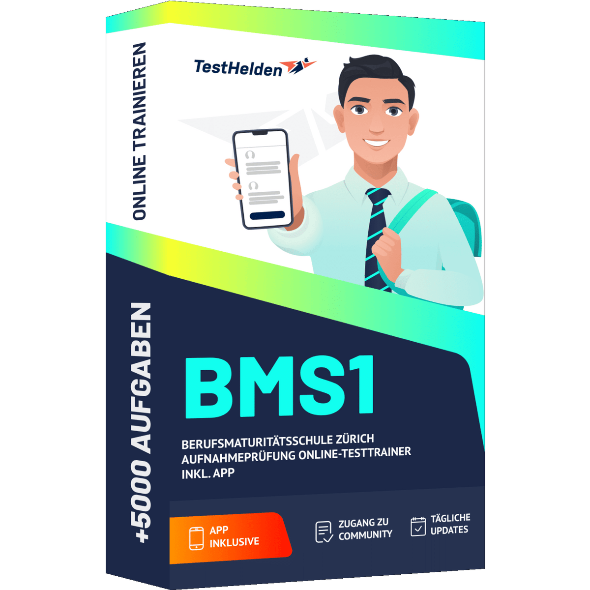 Produktbox BMS1 Berufsmaturitätsschule Zürich Aufnahmeprüfung 2026 üben – Online-Testtrainer