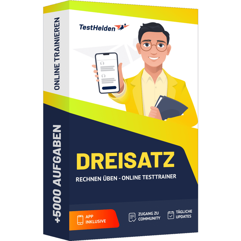 Produktbox des Dreisatz rechnen Testtrainer