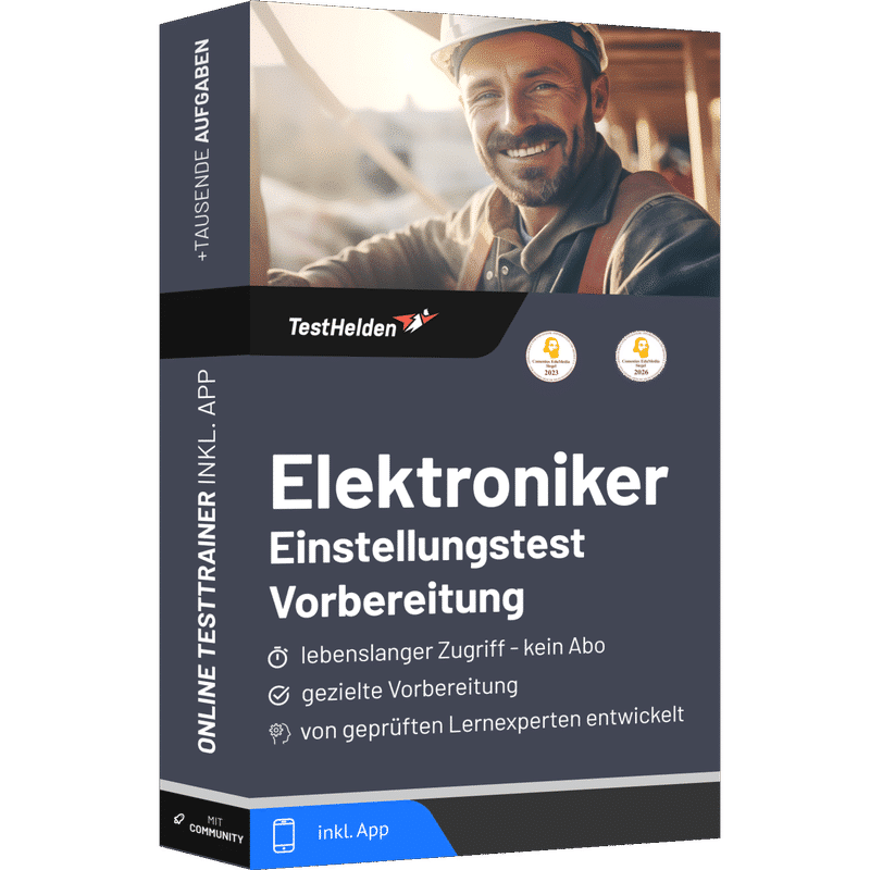 Produktbox des Elektroniker Testtrainer