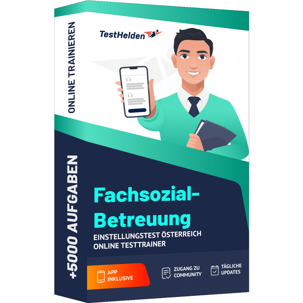 Produktbox Fachsozialbetreuung Einstellungstest Österreich Vorbereitung 2026 – Online Testtrainer