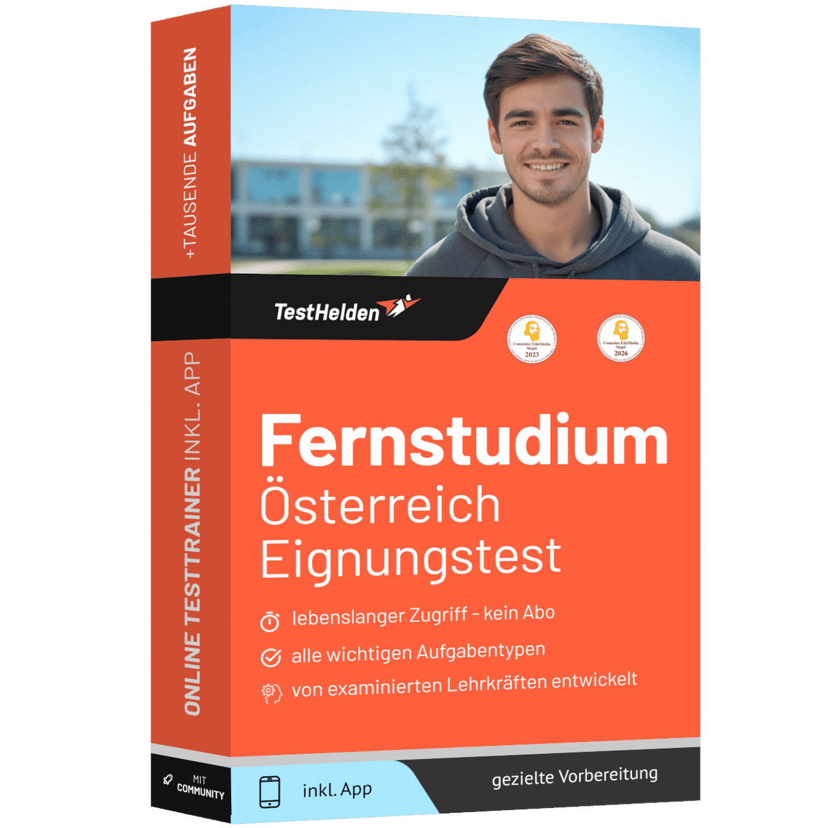 Produktbox Fernstudium Österreich Eignungstest Vorbereitung 2026 – Online Testtrainer