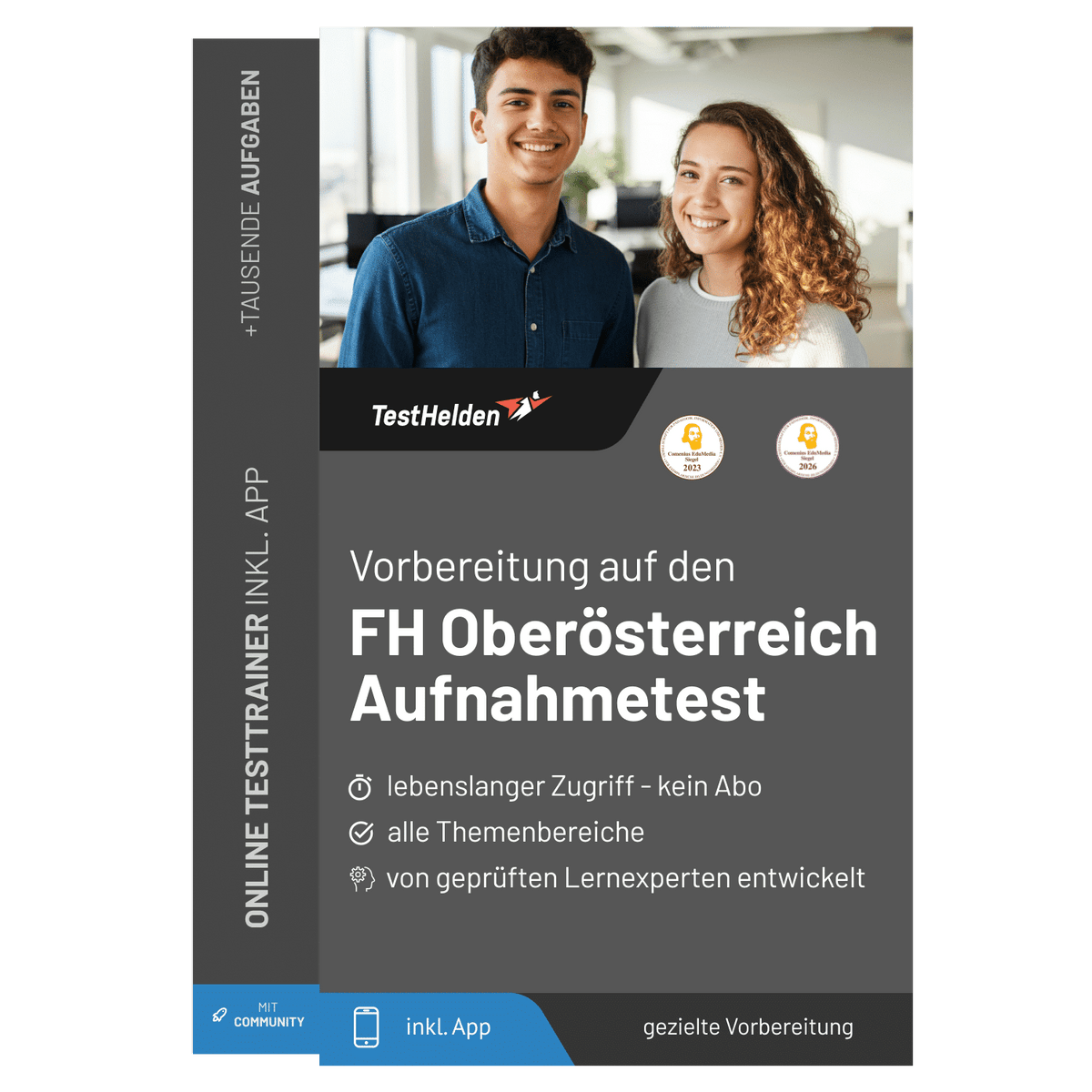 Produktbox FH OÖ Aufnahmetest Vorbereitung (FH Oberösterreich Potenzialtest) 2026 – Online Testtrainer