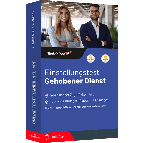 Produktbox Beamtentest gehobener Dienst Testtrainer
