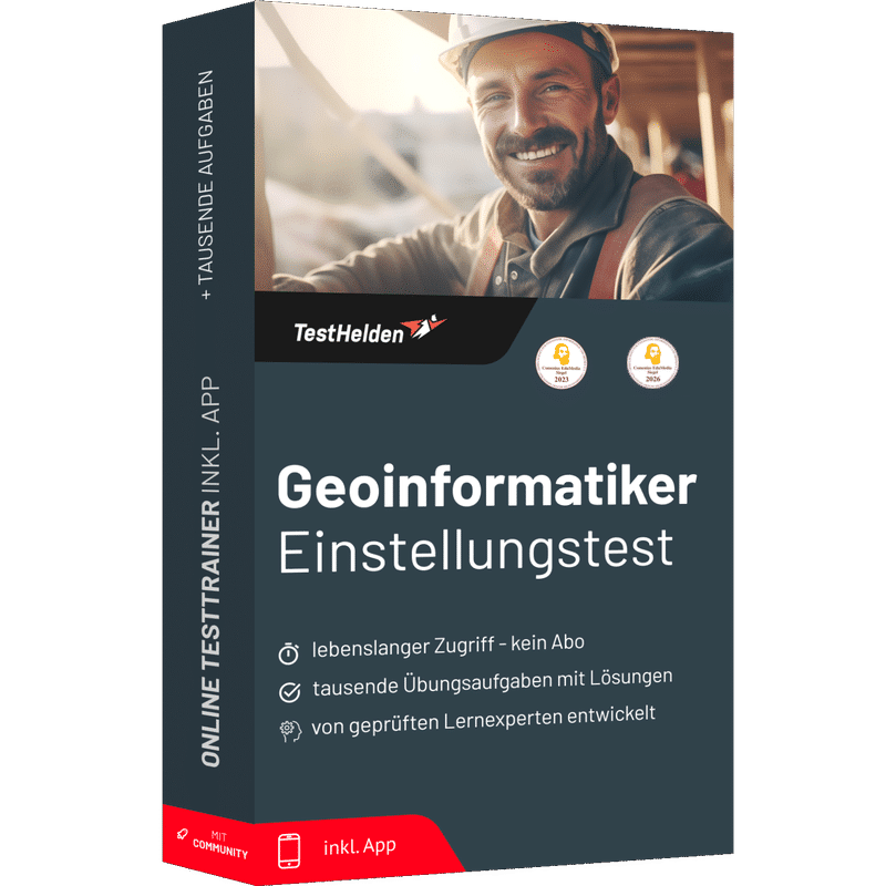 Produktbox Geoinformatiker Einstellungstest 2026 üben – Online-Testtrainer
