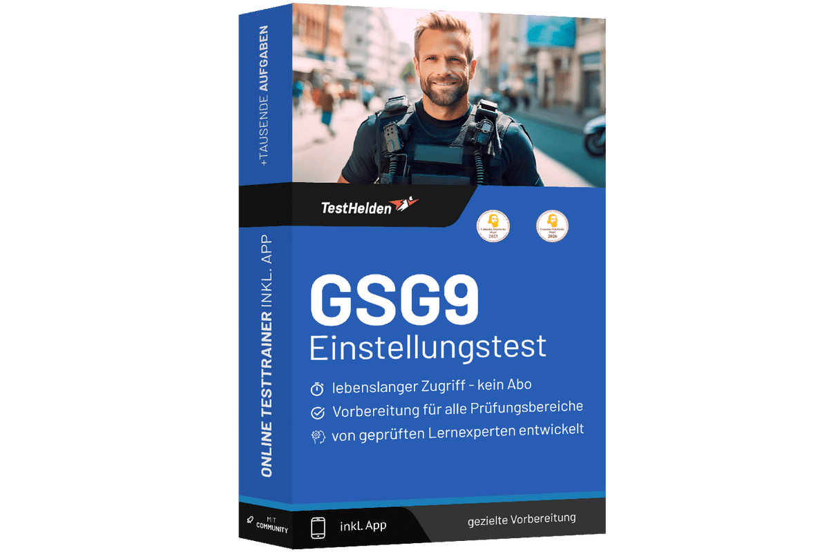 Produktbox GSG9 Einstellungstest 2026 üben – Online Testtrainer