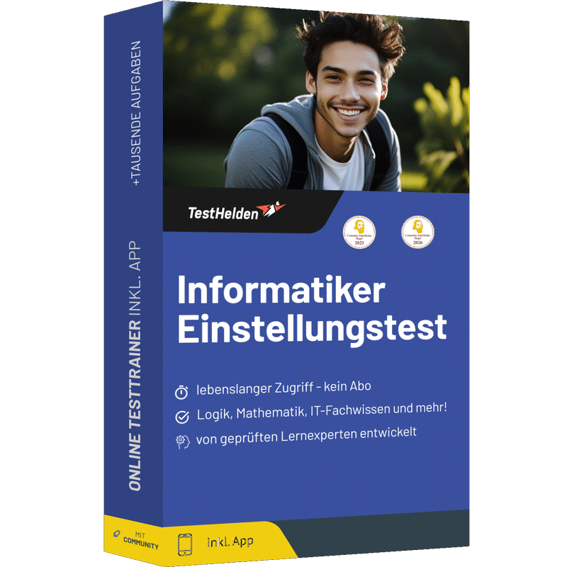Produktbox Informatiker Einstellungstest 2026 üben – Online Testtrainer
