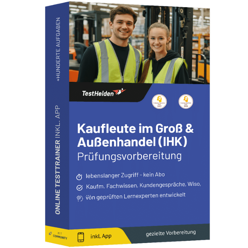 Produktbox Kaufmann / Kauffrau für Groß- und Außenhandelsmanagement Prüfung (IHK) 2026 üben – Online Testtrainer