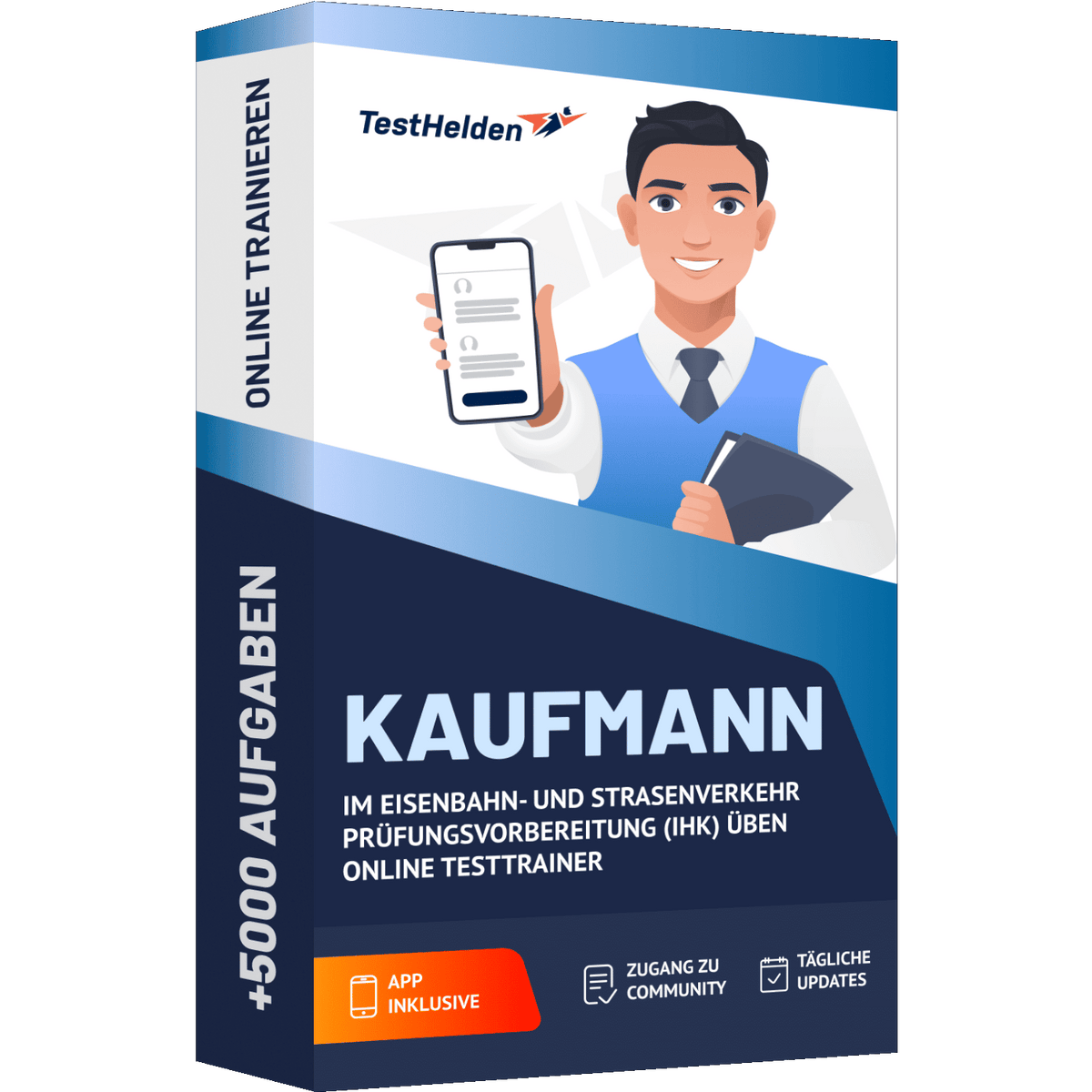 Produktbox Kaufmann / Kauffrau im Eisenbahn- und Straßenverkehr Prüfungsvorbereitung (IHK) 2026 üben – Online Testtrainer