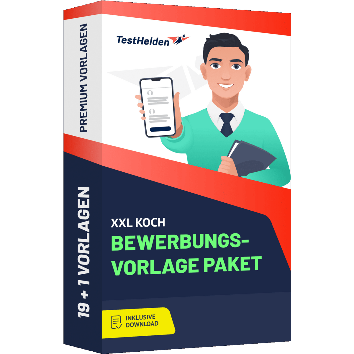 Produktbox XXL Koch Bewerbungsvorlage 2026 Paket I + 20 Designs I Deckblatt, Tabellarischer Lebenslauf & Motivationsschreiben