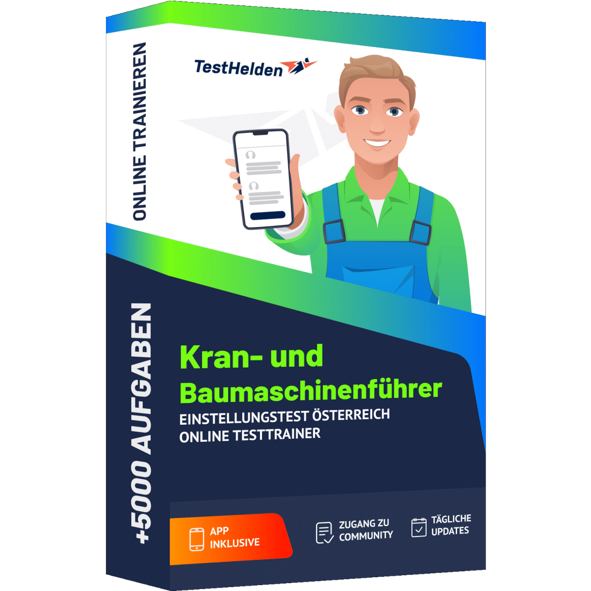 Produktbox Kran- und Baumaschinenführer Einstellungstest Österreich 2026 üben – Online Testtrainer