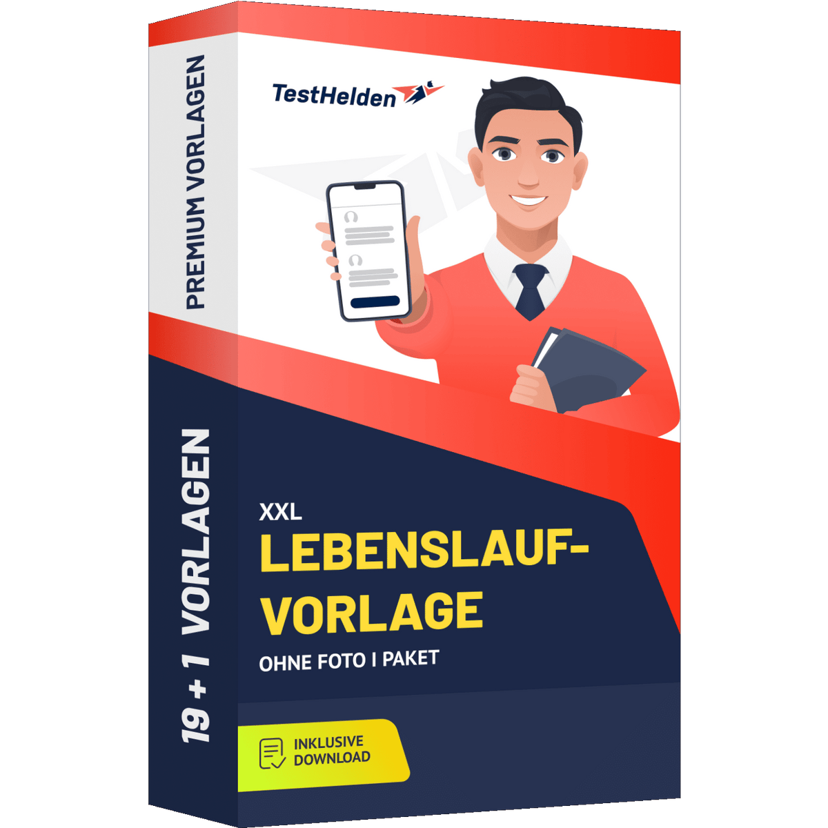 Produktbox XXL Lebenslaufvorlage ohne Foto 2026 Paket I + 20 Designs I Deckblatt, Tabellarischer Lebenslauf & Motivationsschreiben