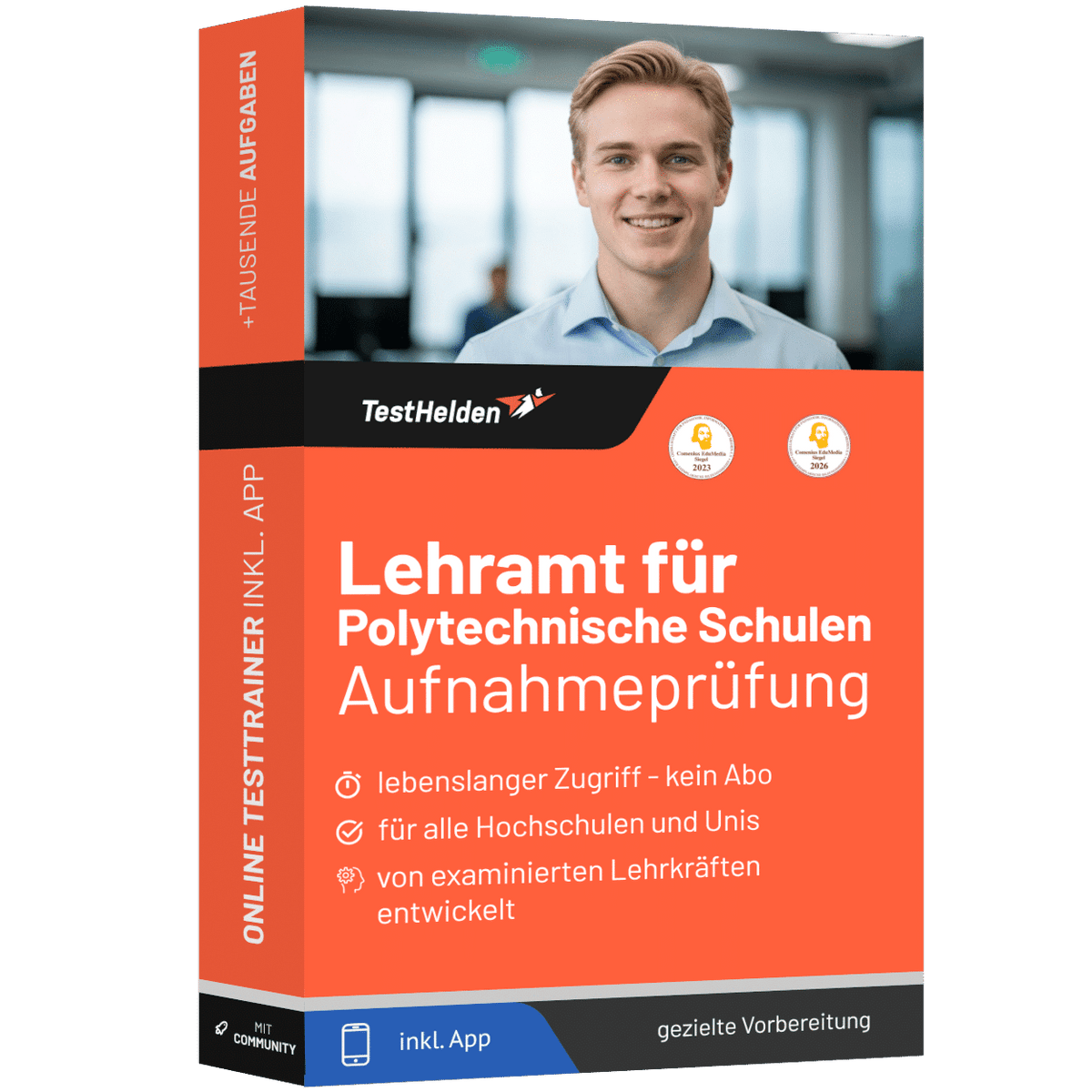 Produktbox Lehramt für Polytechnische Schulen Aufnahmeprüfung Vorbereitung Österreich 2026 – Online Testtrainer