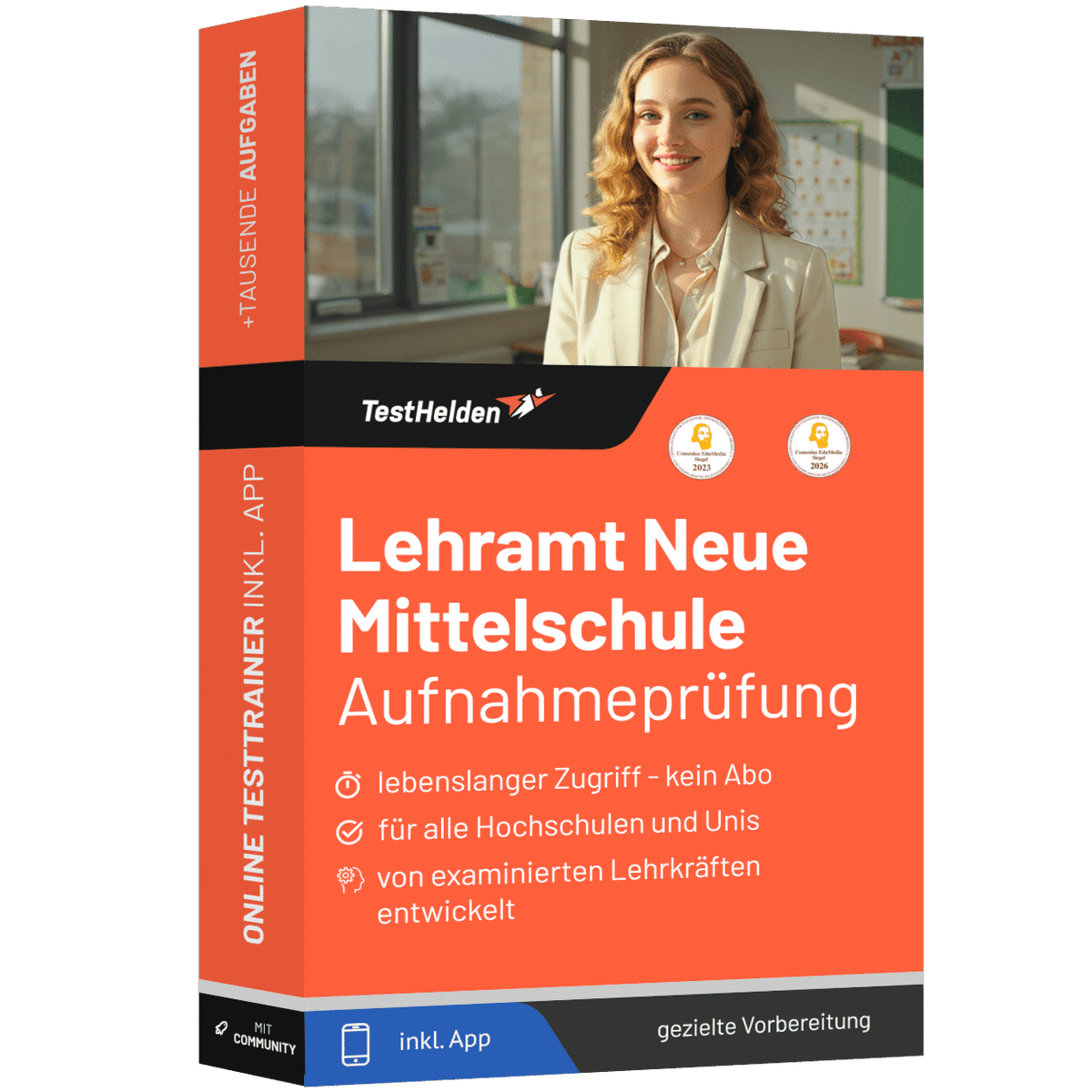 Produktbox Lehramt Neue Mittelschule Aufnahmeprüfung Vorbereitung Österreich 2026 – Online Testtrainer