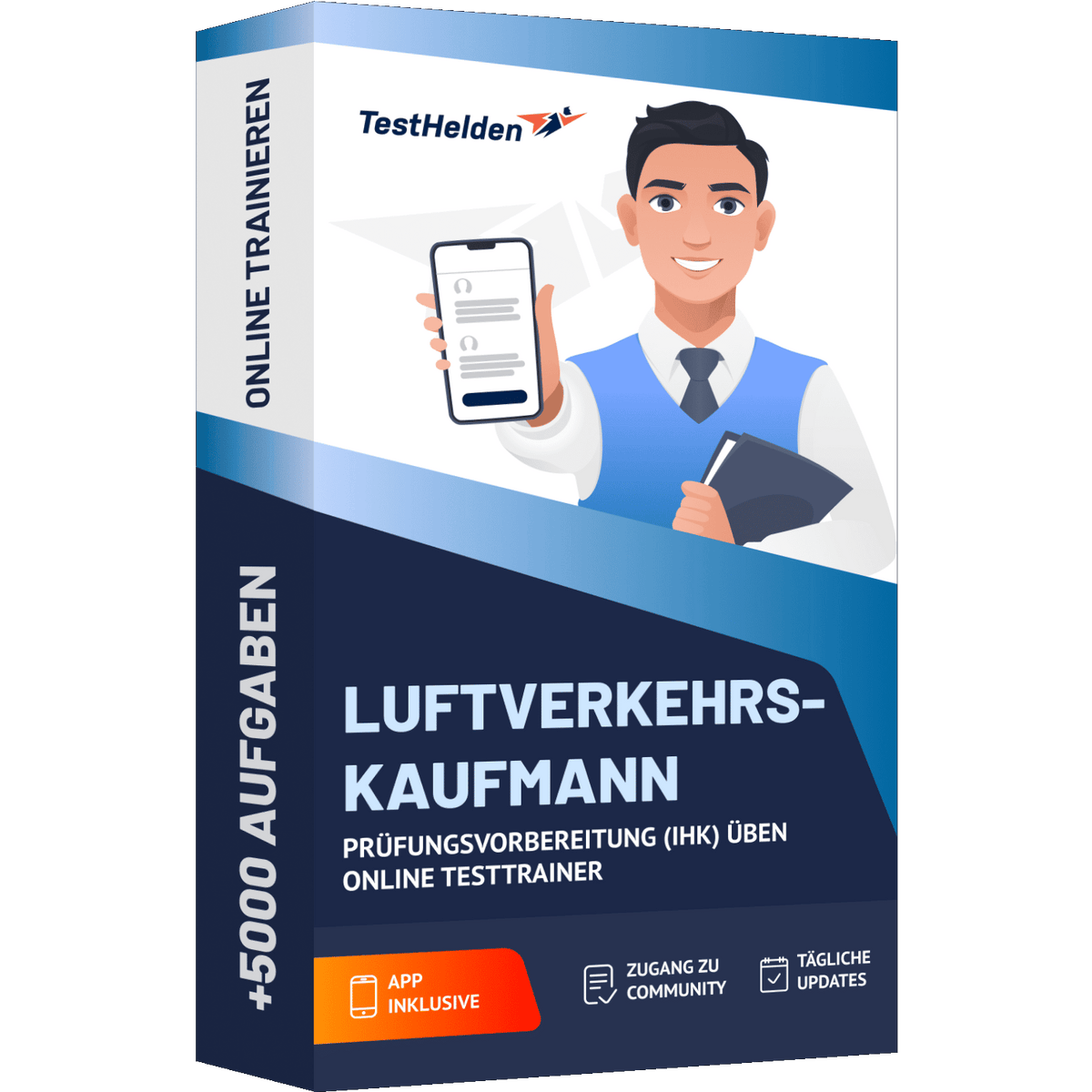 Produktbox Luftverkehrskaufmann / -kauffrau Prüfungsvorbereitung (IHK) 2026 üben – Online Testtrainer