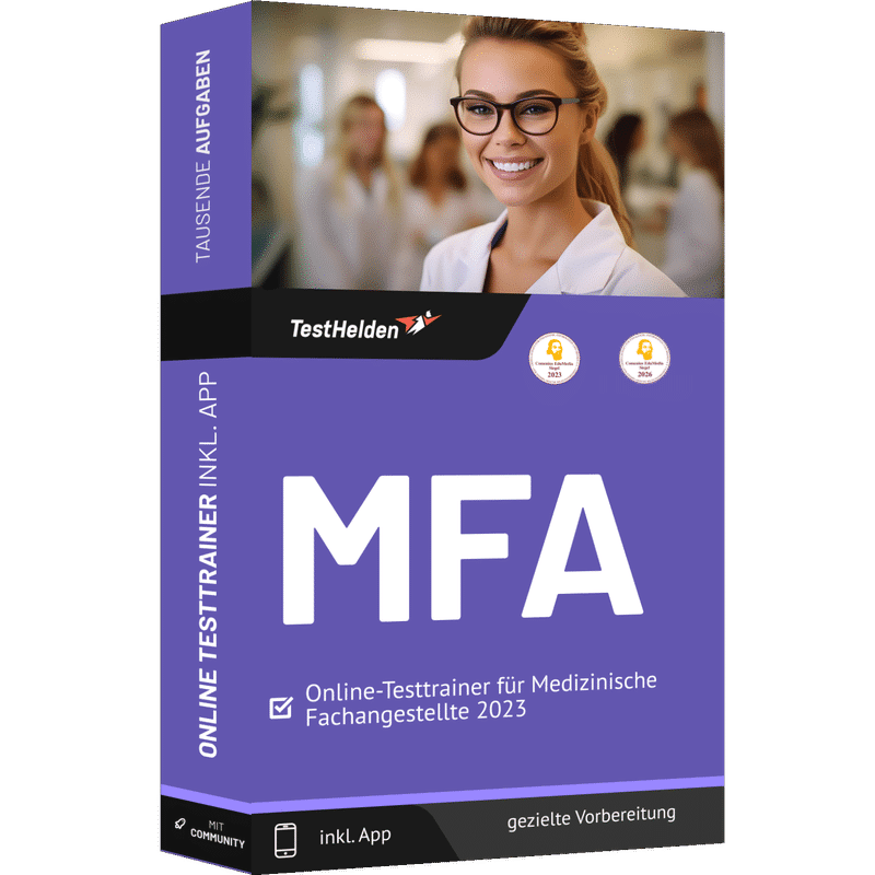 Produktbox MFA (Medizinische Fachangestellte) Einstellungstest Online-Testtrainer 2026