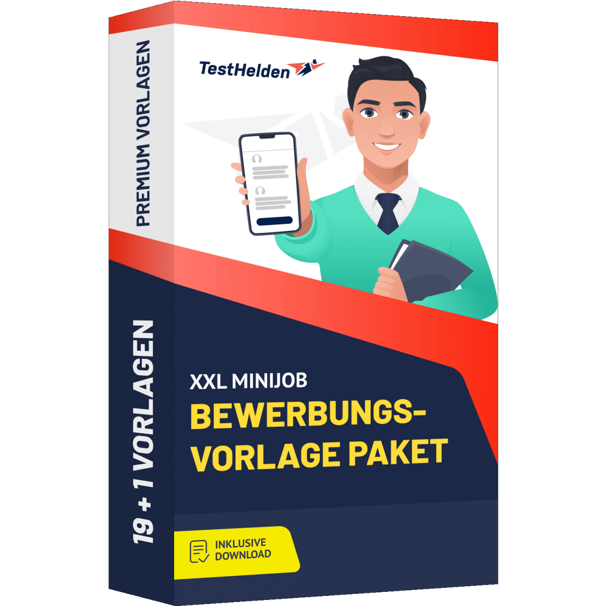 Produktbox XXL Minijob Bewerbungsvorlage 2026 Paket I + 20 Designs I Deckblatt, Tabellarischer Lebenslauf & Motivationsschreiben