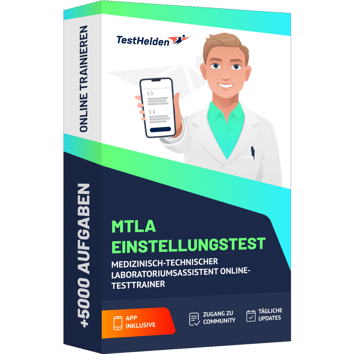 Produktbox MTLA Einstellungstest 2026/ Medizinisch-technischer Laboratoriumsassistent- Online-Testtrainer