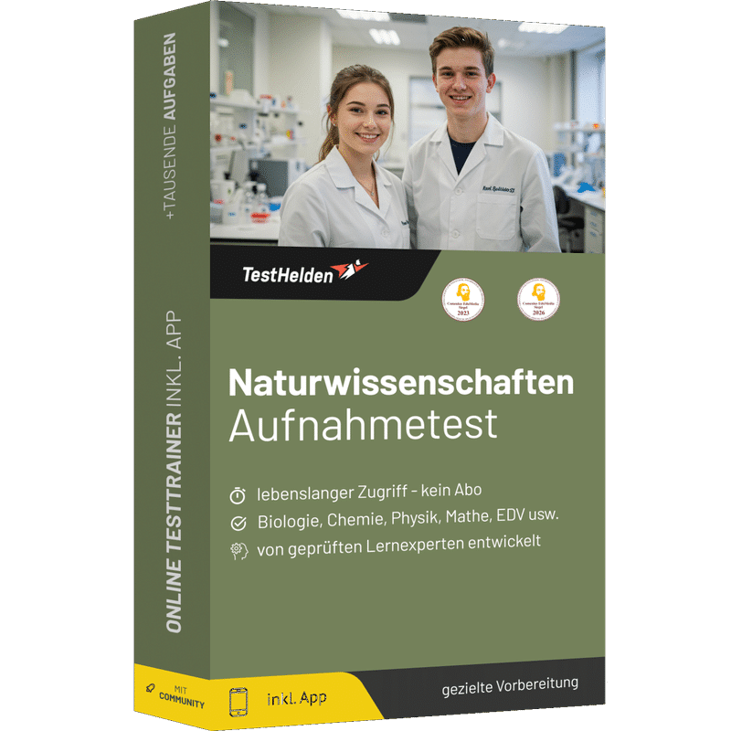 Produktbox Naturwissenschaften Eignungstest 2026 üben – Online Testtrainer
