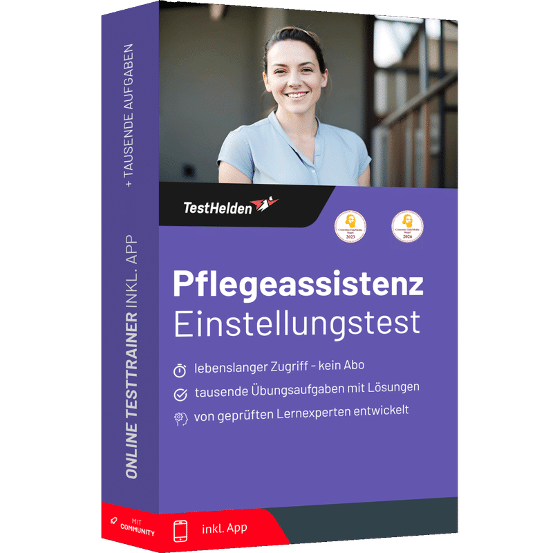 Produktbox Pflegeassistenz Österreich Einstellungstest 2026 üben – Online Testtrainer