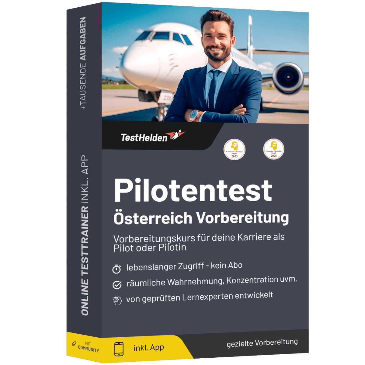Produktbox Piloten Eignungstest Österreich 2026 üben – Online Testtrainer