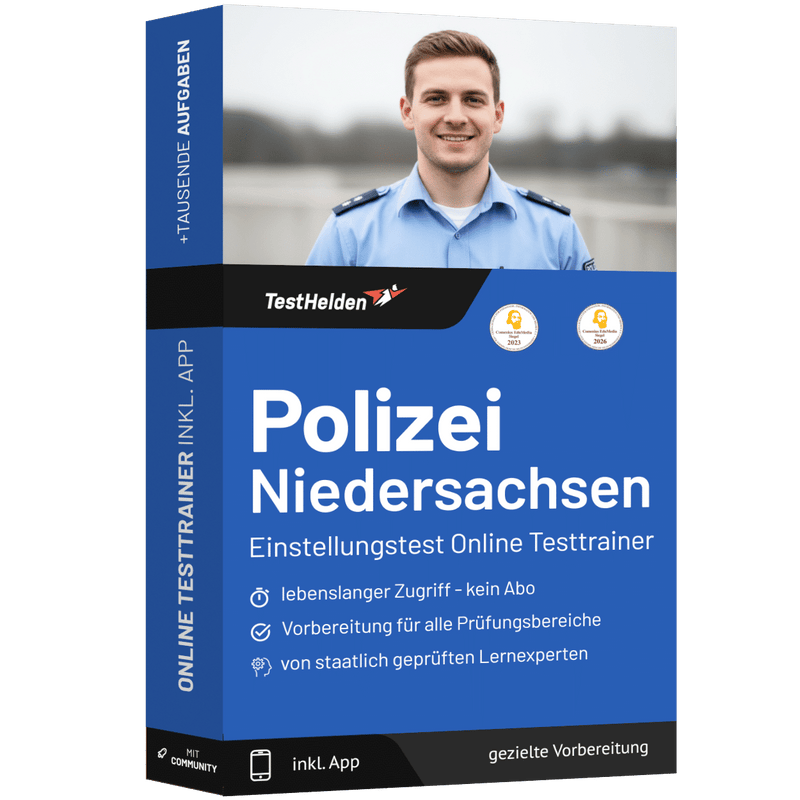 Produktbox des Polizei Niedersachsen Testtrainer