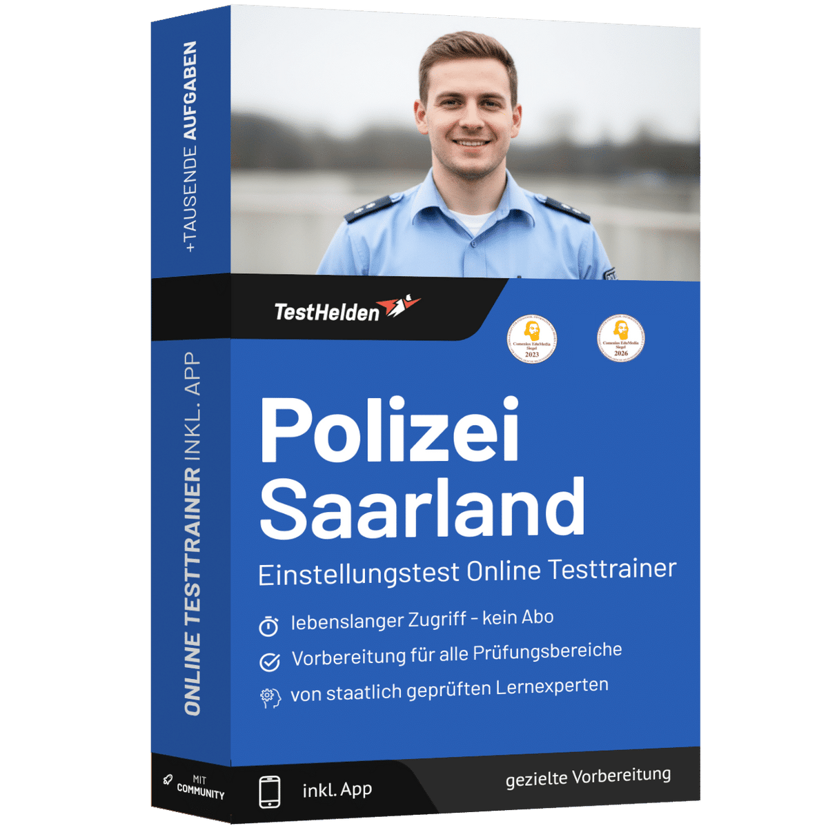 Produktbox Polizei Saarland Einstellungstest 2026 üben – Online Testtrainer