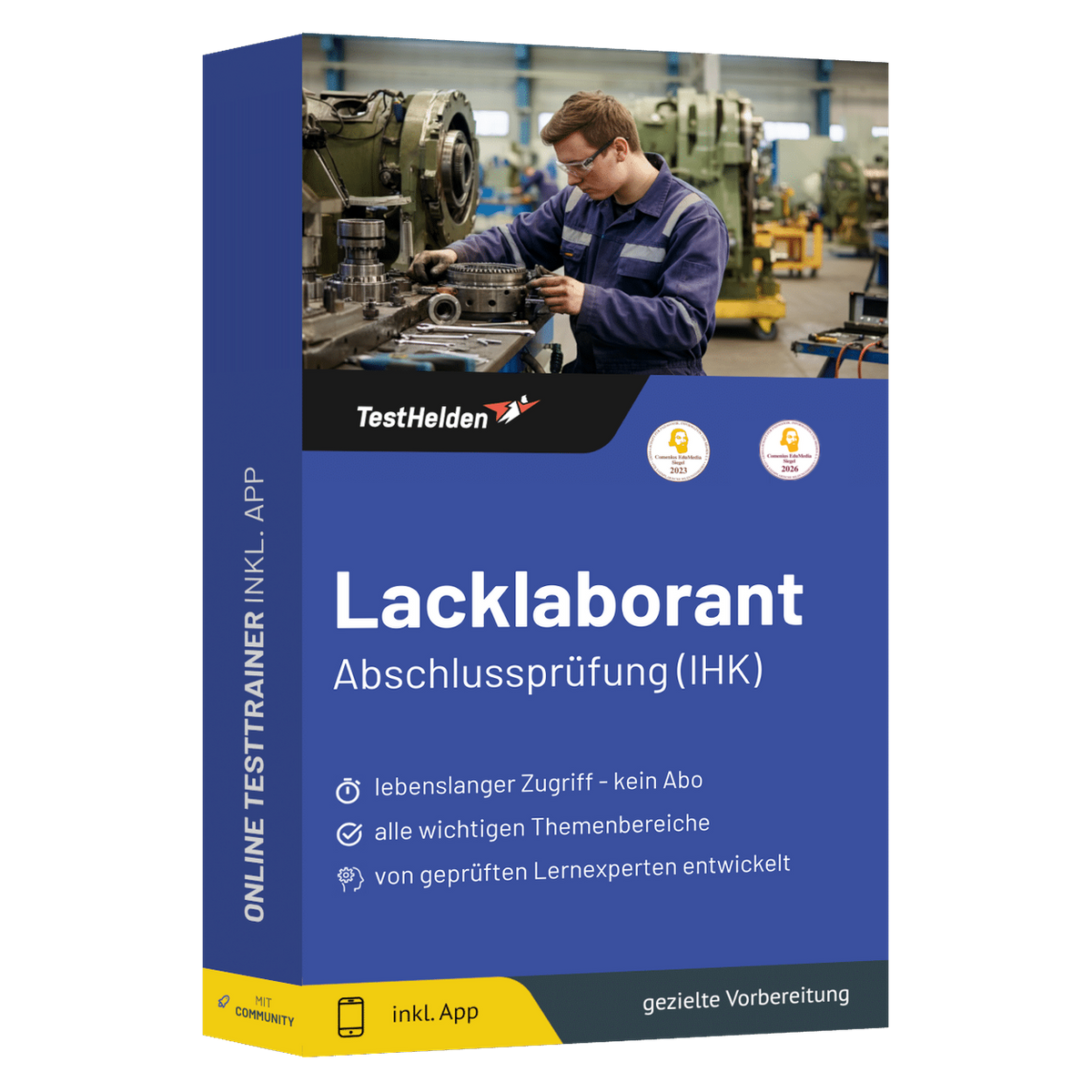 Produktbox Lacklaborant Abschlussprüfung, Online-Testtrainer von TestHelden