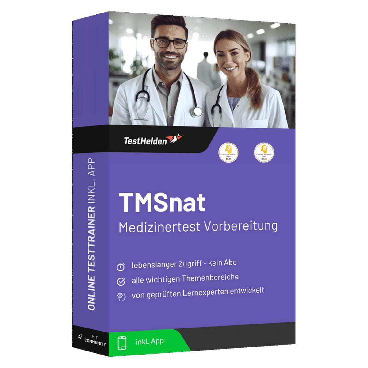Produktbox TMSnat, Online-Testtrainer von TestHelden