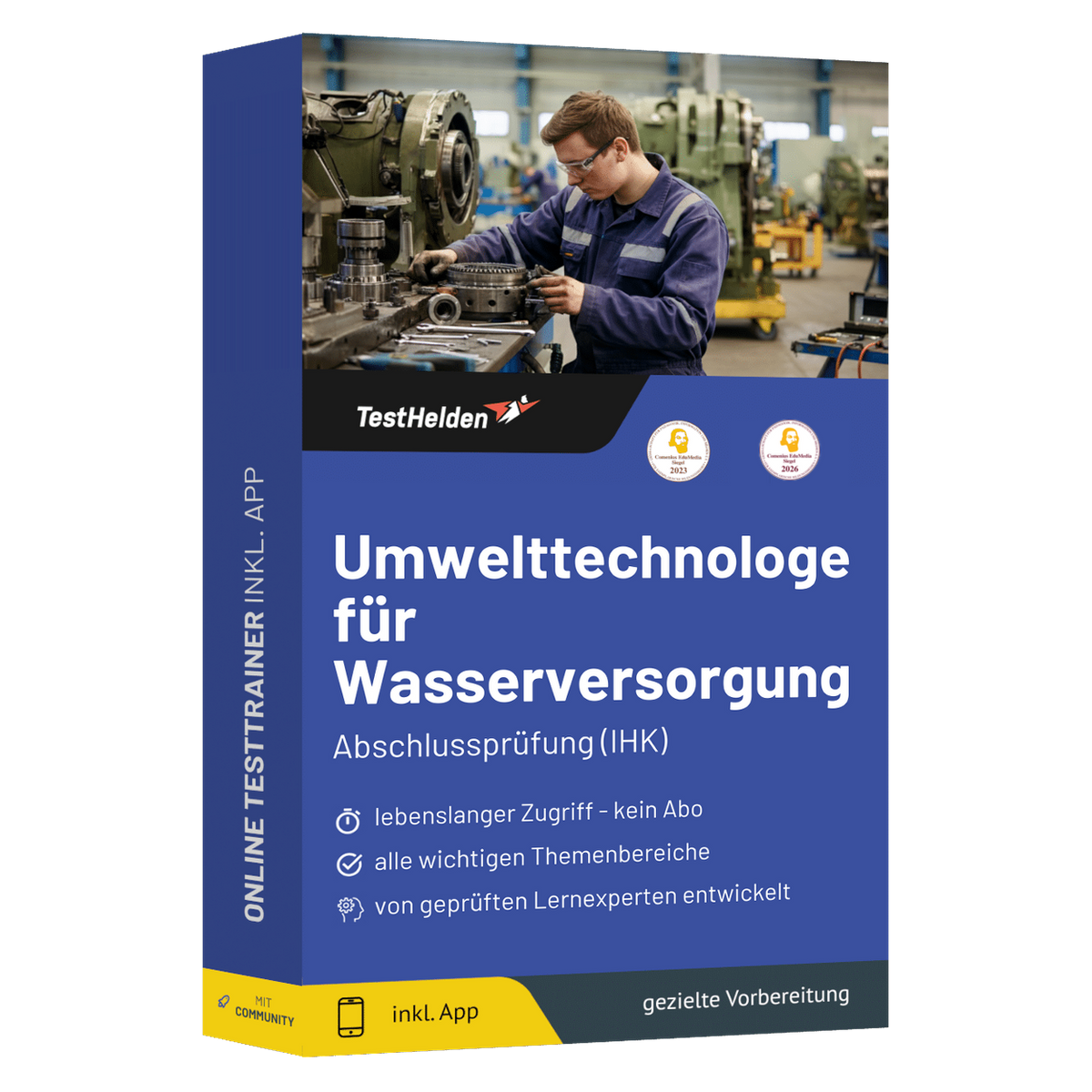 Produktbox Umwelttechnologe für Wasserversorgung Abschlussprüfung, Online-Testtrainer von TestHelden