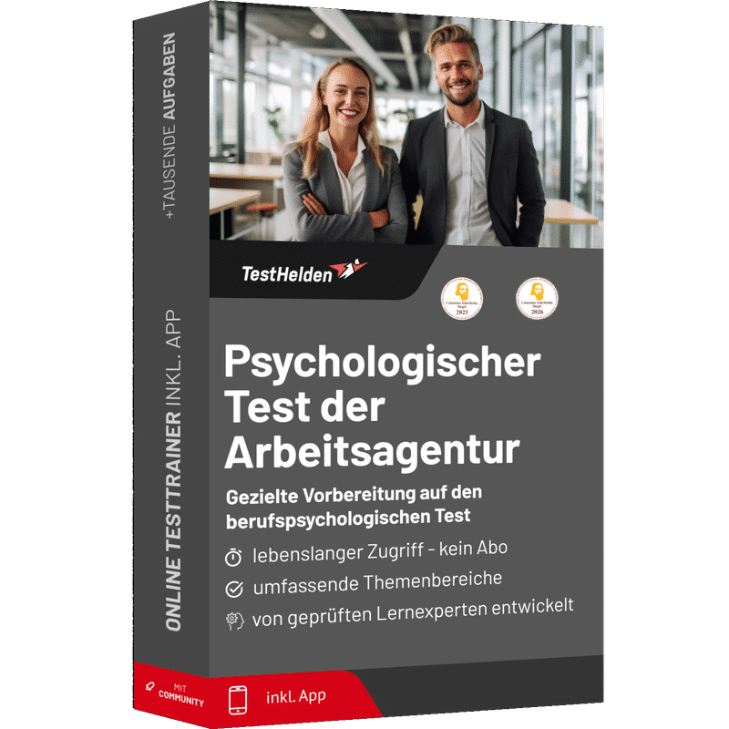 Produktbox des Arbeitsagentur Eignungstest Testtrainer