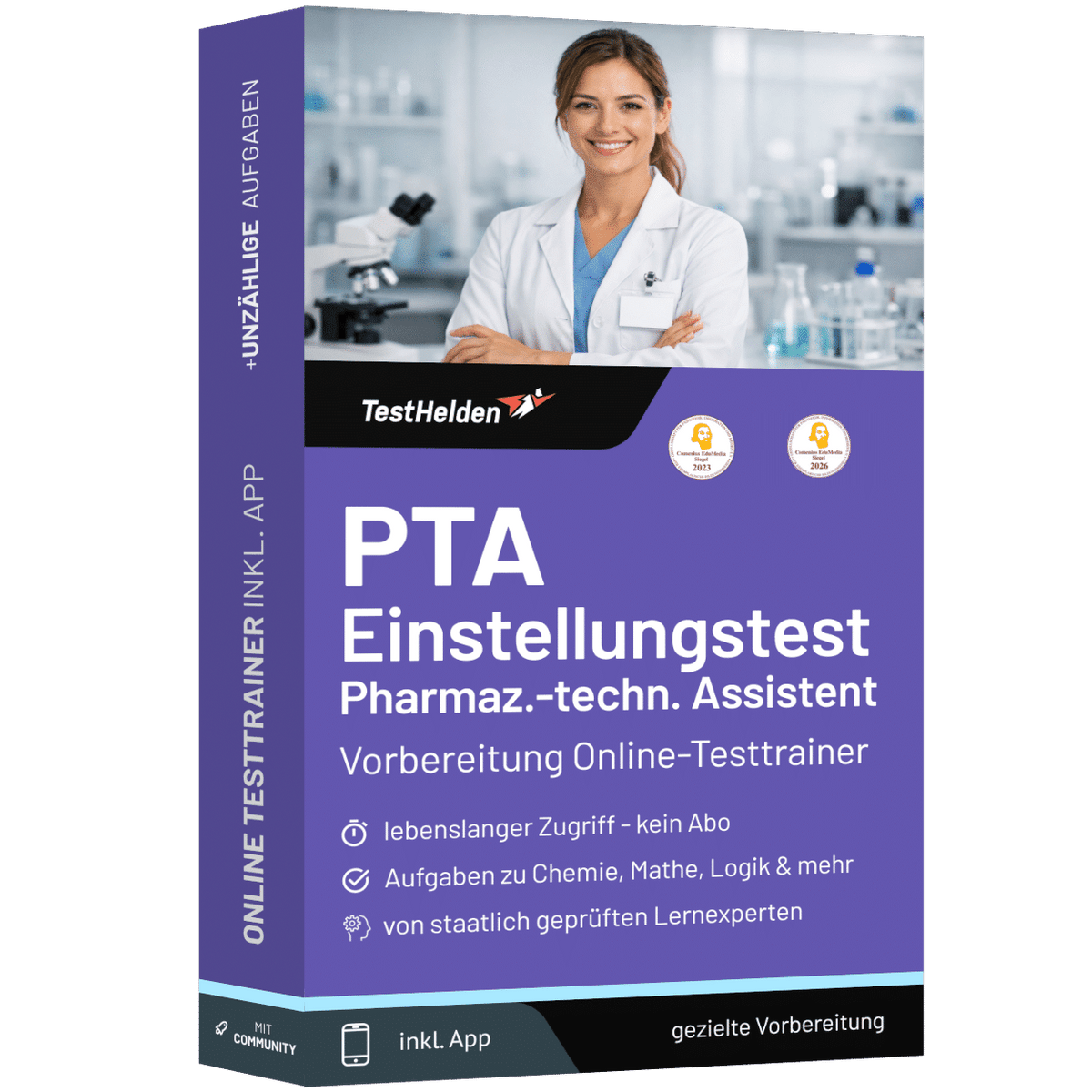 Produktbox PTA Einstellungstest 2026 (Pharmazeutisch-technischer Assistent) – Online Testtrainer